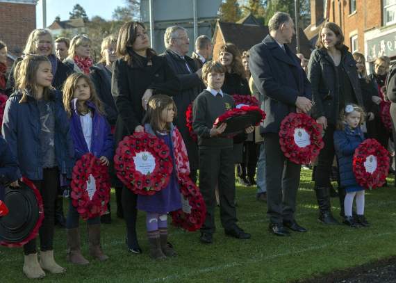 Families who live in homes where those who died during WWI lived were given special wreaths by Haslemere Town Council to be laid during Sunday’s Remembrance ceremony. All pictures by Paul Fitchett.