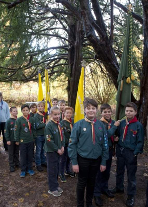 The Scouts waiting to enter church (LD47-371-18)