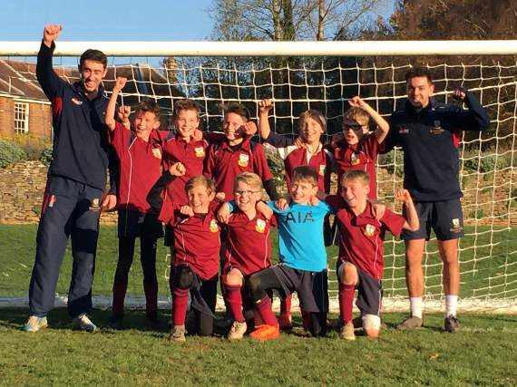 We are the champions Barrow Hills celebrate their victory in the Surrey Prep Schools Under 11s Cup