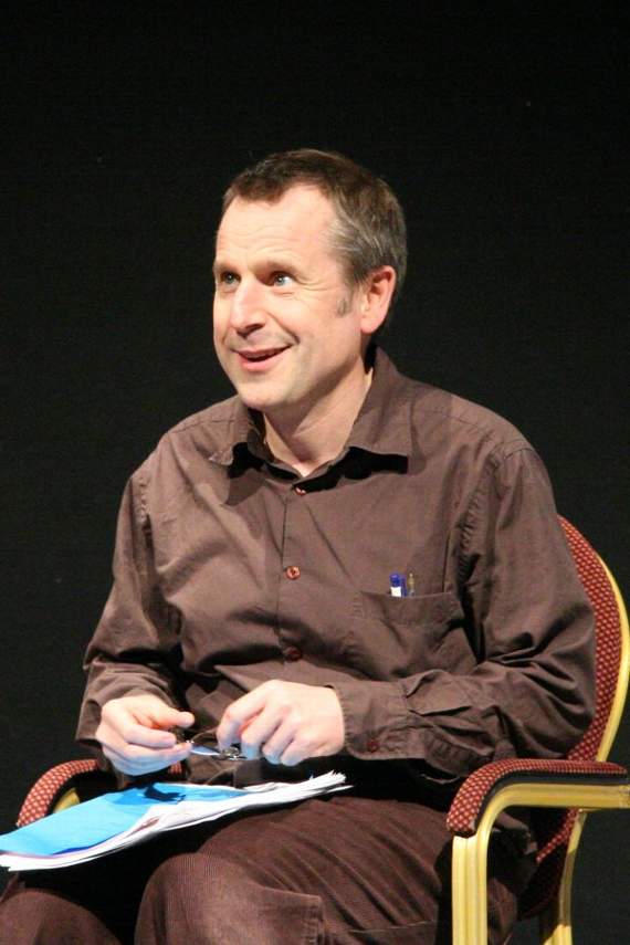 Hardy during a recording of You'll Have Had Your Tea for BBC Radio 4 in 2006