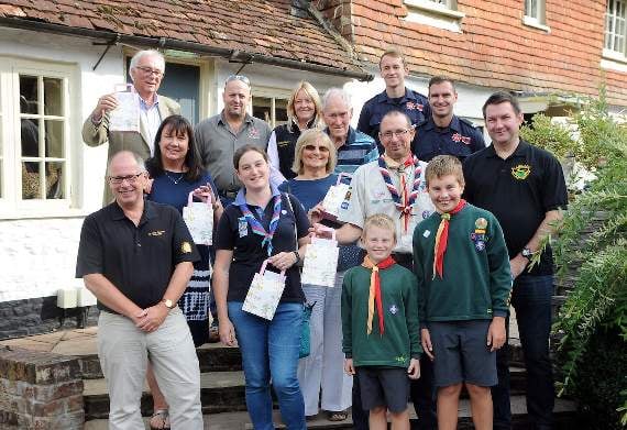 Guides, Cubs and Scouts and the village fire crew were among the groups who collected cash from Liphook Classic Car show (LD39-98-18)