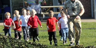 Pupils stand to attention for Army visit