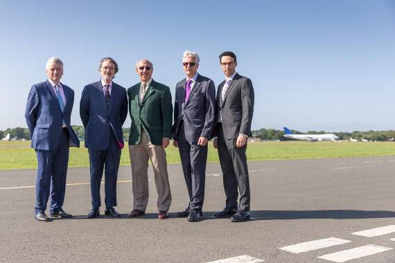 Jim McAllister (second left) with John Ward (third left) and Waverley chief executive Tom Horwood (right)