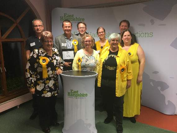 All smiles: The Lib Dems make significant gains in Alton, Whitehill and Horndean