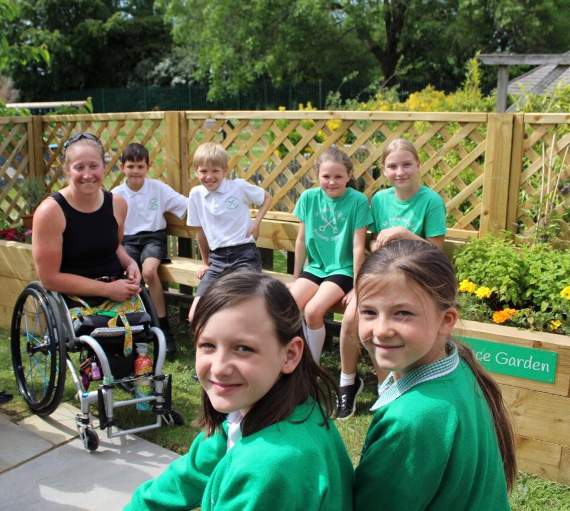 Paralympic hero Rachel Morris goes back to school to open St Peter’s School’s new peace garden, built with pupils’ mental health in mind