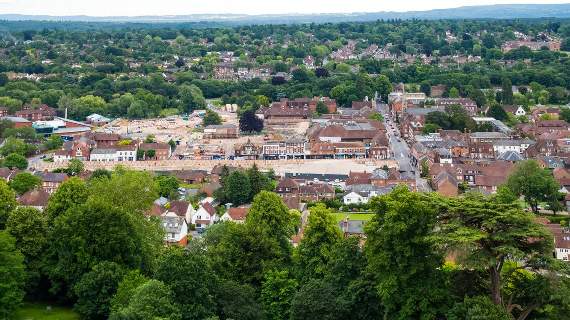 The changing face of Farnham town centre (Picture courtesy of Allan Arthurs, Media Techniche Ltd)