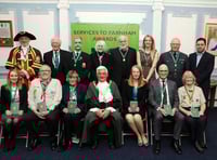 The worthy recipients of this year’s Services to Farnham awards were celebrated at a glittering ceremony on Monday (Picture order no: FD10-116-19)