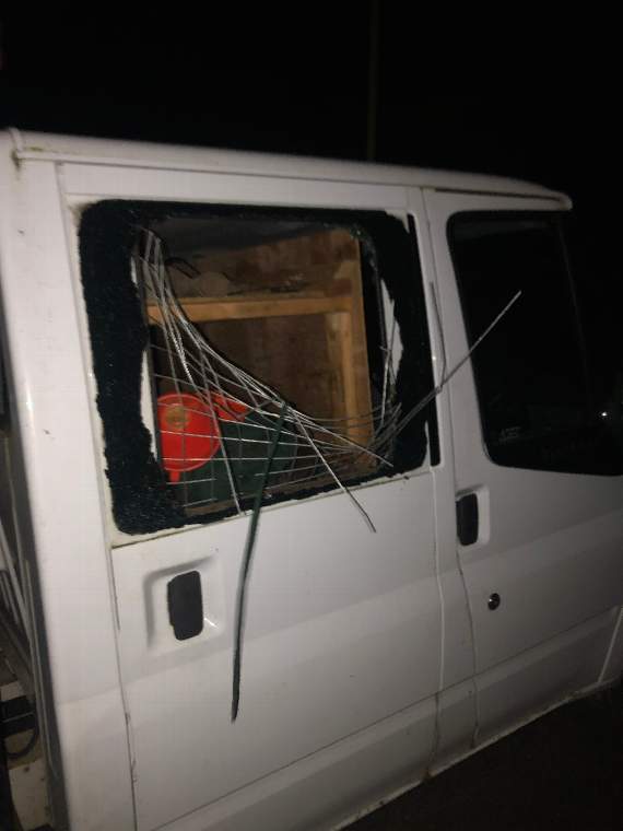 Mr Harness's van was badly damaged