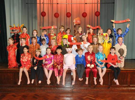 Year 4 students at South Farnham School took to the stage to celebrate the new year (FD07-138-19)