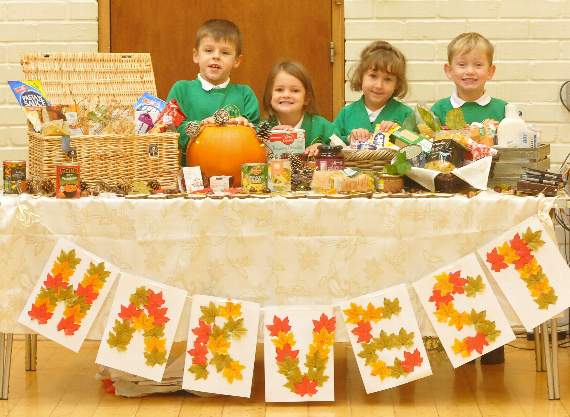 Children sang harvest songs and learned how far food had travelled to get to them (Photo Order Number BD44-19-19)