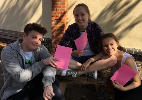From left: Students Archie Durbridge, Phoebe Smith and Olivia Hamed