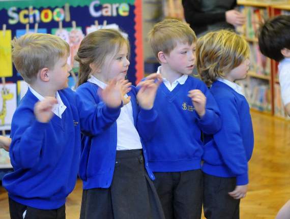 The six and seven-year-olds learnt a Fire of London rap (FD10-127-19)