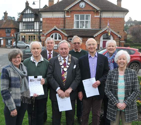 Haslemere mayor David Round with Stewart Brown and members of Haslemere Vision steering group and the town council working group. Picture: Ruth Marshall (HD15-59-19)