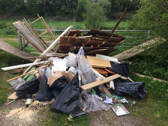 A fly-tip on the Selborne Road near Alton in May last year