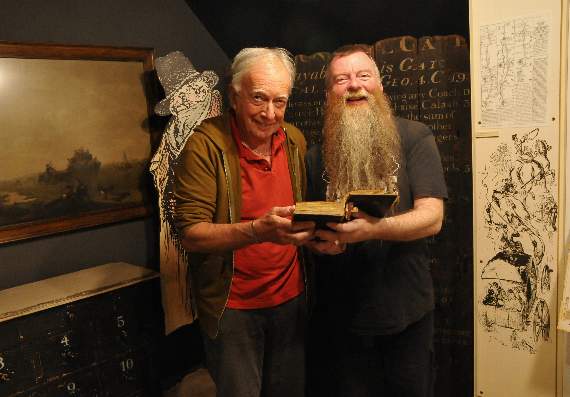 Book owner Jeremy Bayliss, left, and Curtis Museum manager Toby Mearing with the first-edition copy of Nicholas Nickleby