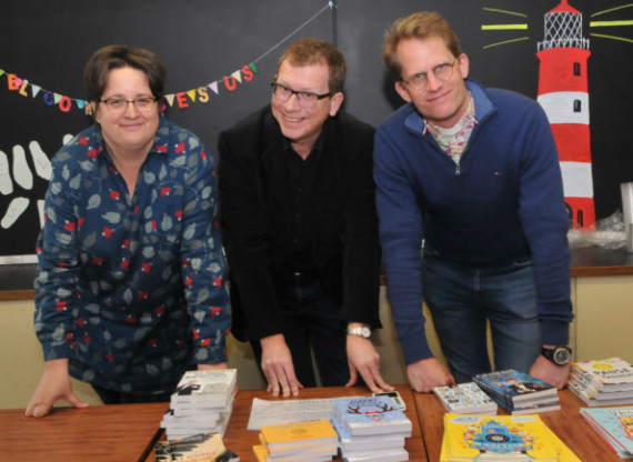 Charlotte Patrick, Paul Kerensa and Rev Valentine Inglis Jones launching the new church Alpha Course