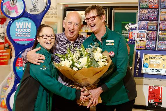 Lottery winner Michael Hunter thanks Morrisons staff