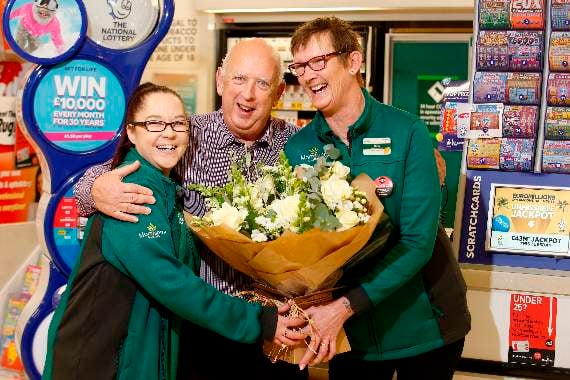 Lottery winner Michael Hunter thanks Morrisons staff