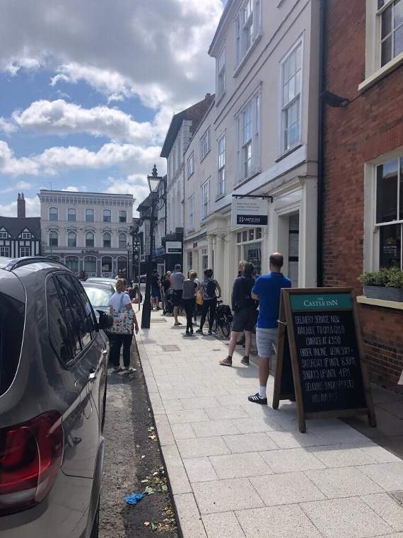 Queues such as this one for Gail’s bakery in Castle Street last week are set to become de rigueur as the town centre reopens