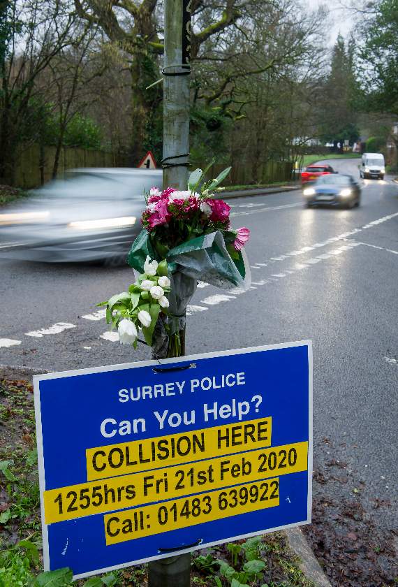 Floral tributes at the scene  (Photo; Pete Gardner)