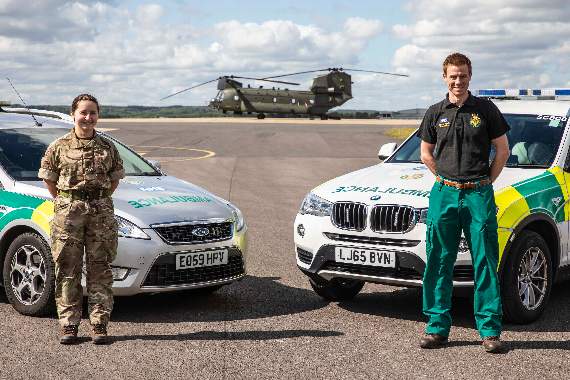 Cpl Chelsea Arnold and Sgt Richard McCarthy, RAF Odiham Chinook engineers (Photo: Cpl Tim Laurence, RAF Odiham)