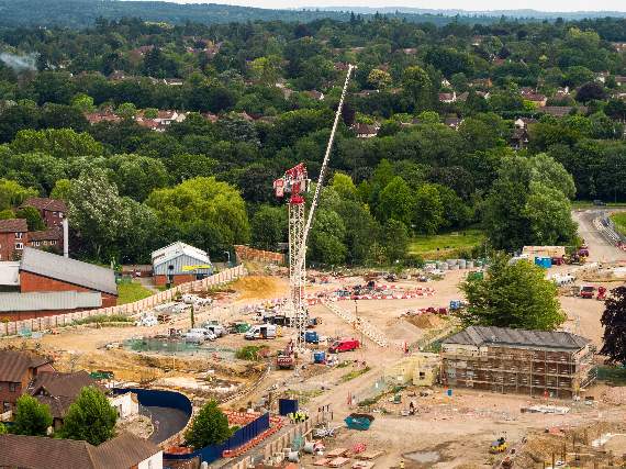 An aerial view of the Brightwells development (Photo by Allan Arthurs – Media Techniche Ltd)