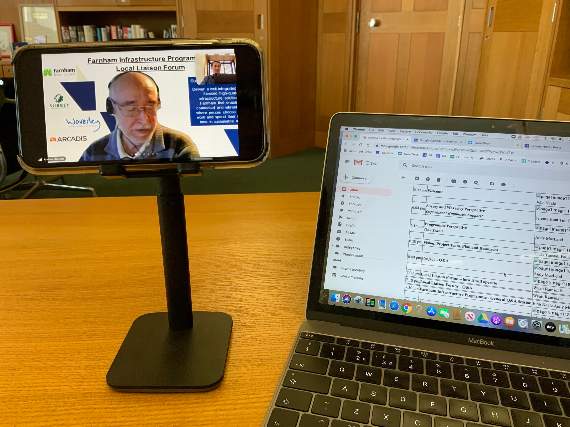 MP Jeremy Hunt tweeted this image on Thursday, with the caption: 'Meeting with local Farnham councillors to discuss town transformation. For first time 3 councils & 3 parties working together with shared goal. Won‘t all be smooth but the best opportunity we have ever had - thanks to Farnham Residents, LibDems & Conservatives for coming together.'