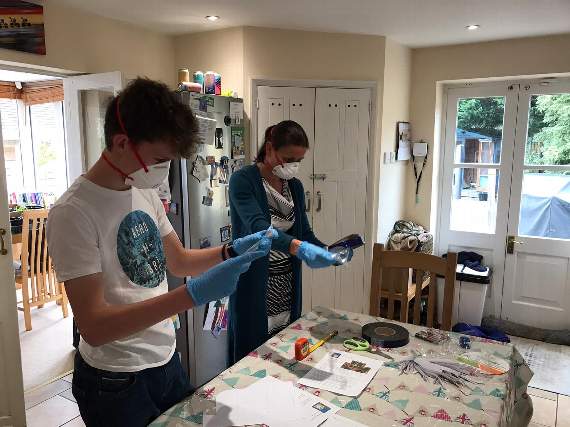 The Bicknell family hard at work