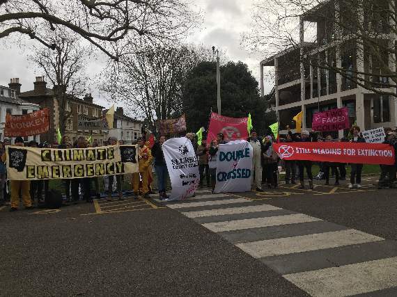 XR protesters outside Surrey County Hall
