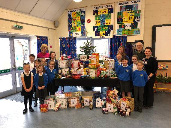 The kids with their gifts