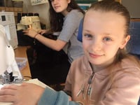 Ten year old Cerys among team of seamstresses making scrubs for NHS