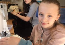 Ten year old Cerys among team of seamstresses making scrubs for NHS