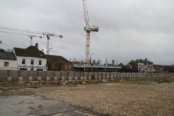 Both the Woolmead (in the foreground) and Brightwells (cranes to the rear) have now been mothballed - for varying reasons