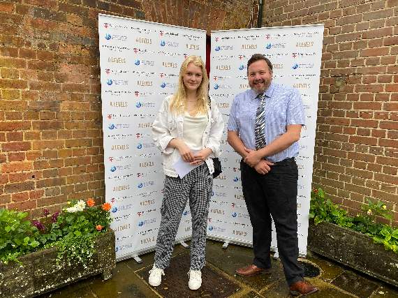 Fifth form student Moya with Tom Campbell, head of Key Stage 4