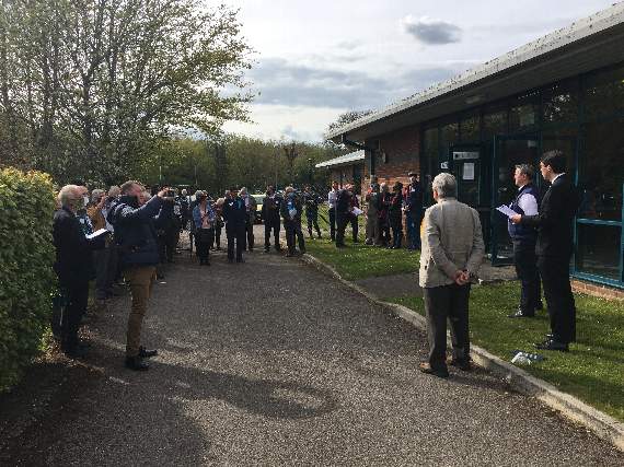 Unusually, the declarations were made outdoors at The Edge Leisure Centre in Haslemere