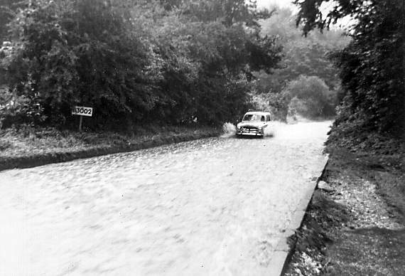 Also looking towards Headley of a car passing through