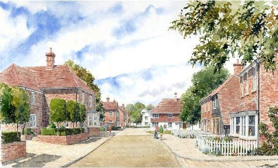<p>Artist's impression of Redwood's proposed 'Scotland Park' plan for Red Court, Haslemere (ADAM Architecture)</p>