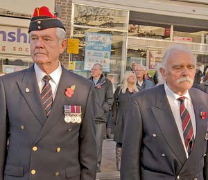 •Beachley Old Boys Ron Fairchild, wearing his Royal Electrical and Mechanical Engineers hat and Mr James Freeman.
