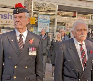 •Beachley Old Boys Ron Fairchild, wearing his Royal Electrical and Mechanical Engineers hat and Mr James Freeman.