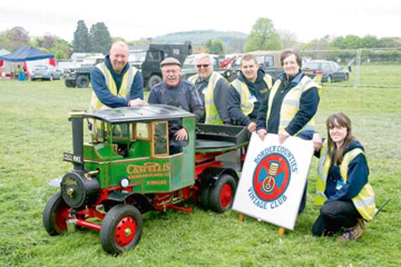 •Border Counties Vintage Club members Chris Barnard (chair), Colin Ellis, Ian Harper (show organiser), Rhys Kedward, Pam Price and Katherine Harper. The Foden J Type flexible six-wheeler model was built by Colin over a three-year period from kit parts.