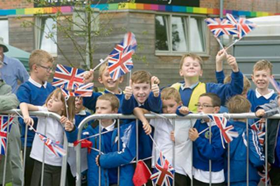 •Pupils of Coalway School were in Coleford to see the race.