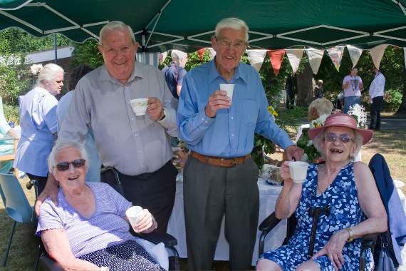 Nurse Eileen Smith, Alex Sproul, Maurice Bent and Megan Knight at the Dilke.