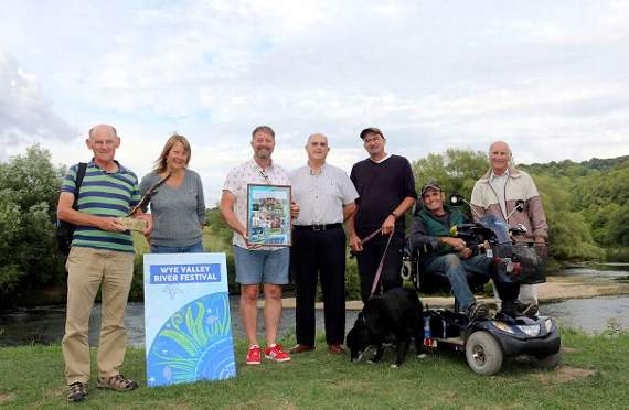 Wye Valley River Festival partners with Lydbrook Tump Committee celebrate winning the Bowland Award at Lydbrook.