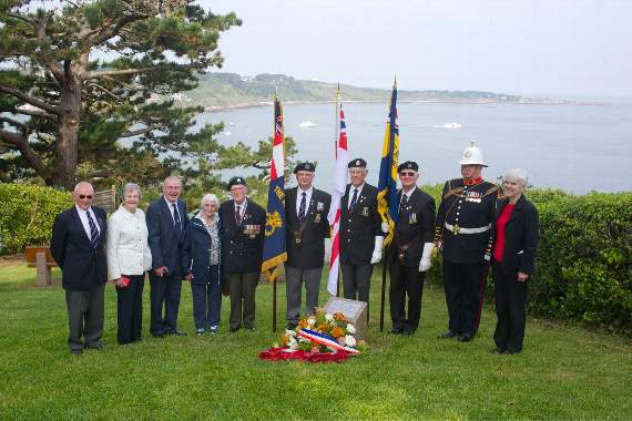 n The Lydney group (left to right), Tony Harris (RNA), Jean Birkett, Ian Hendy (Lydney RBL chairman), Elsie George, John Eskdale (RNA), Steve Gardiner (RNA), John Birkett (RNA with the Charybdis Association Standard), Mel Rudge (RBL), bugler Stuart Bartlett and Cathy Hendy.