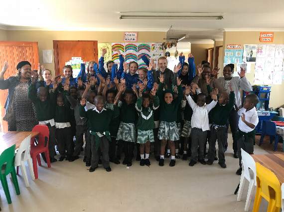 Isikhokelo Primary School children were happy to welcome the St John’s visitors.
