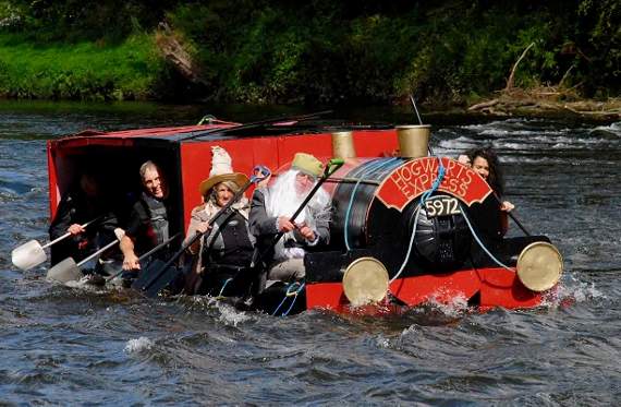 The Hogwarts Express made a magical splash.