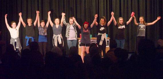 Year 10’s cup dance to Lady Gaga’s Edge of Glory.