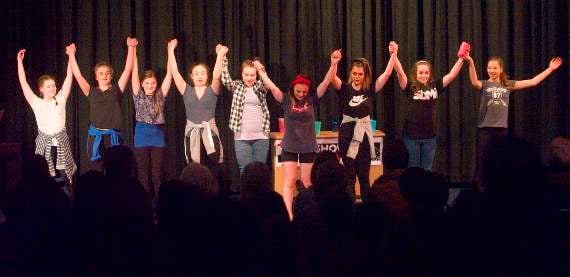 Year 10’s cup dance to Lady Gaga’s Edge of Glory.