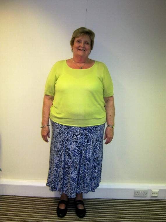 Dena pictured before losing eight stone