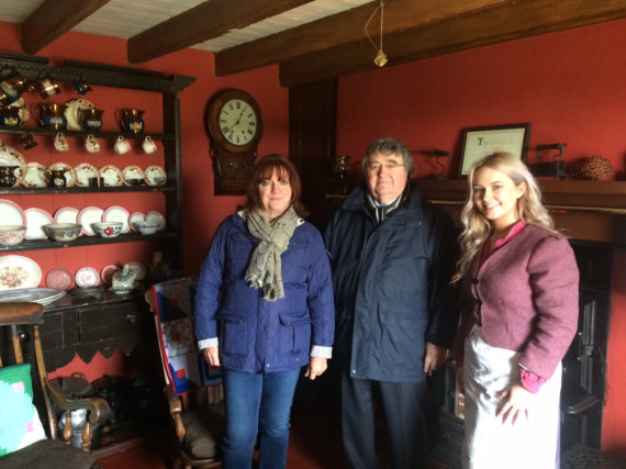 Inside one of the cottages at Cregneash (left) Geraldine Martin, Head of Community Rehabilitation with Michael Coleman MLC, Member of the Department of Home Affairs with responsibility for the Prison and Probation Service